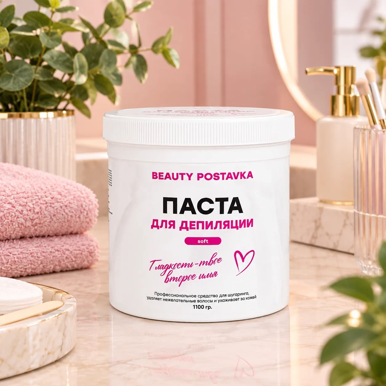 Сахарная паста для депиляции Beauty Postavka, 1100гр (Мягкая)