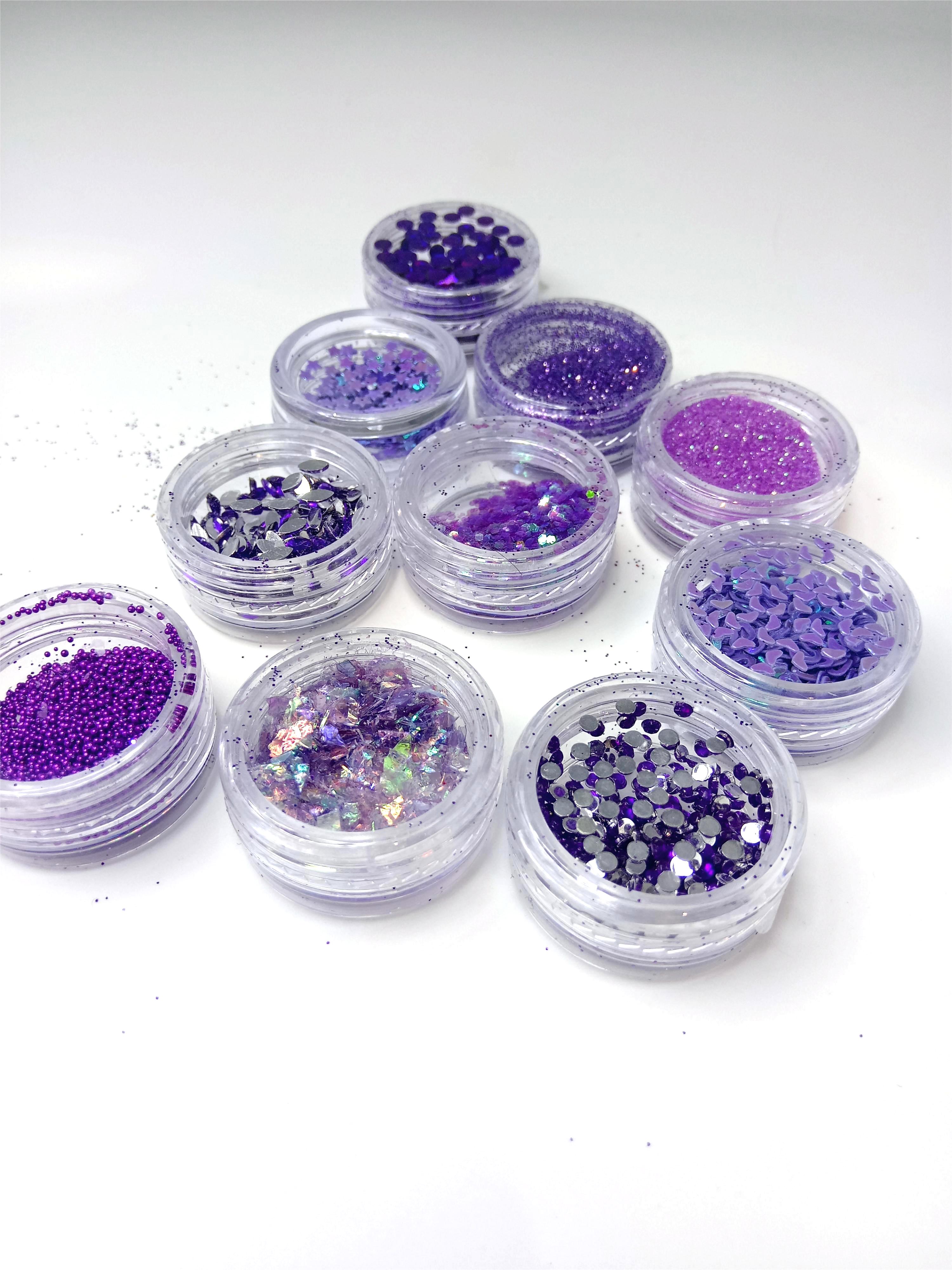 Блестки для ногтей в ассортименте (Фиолетовый)