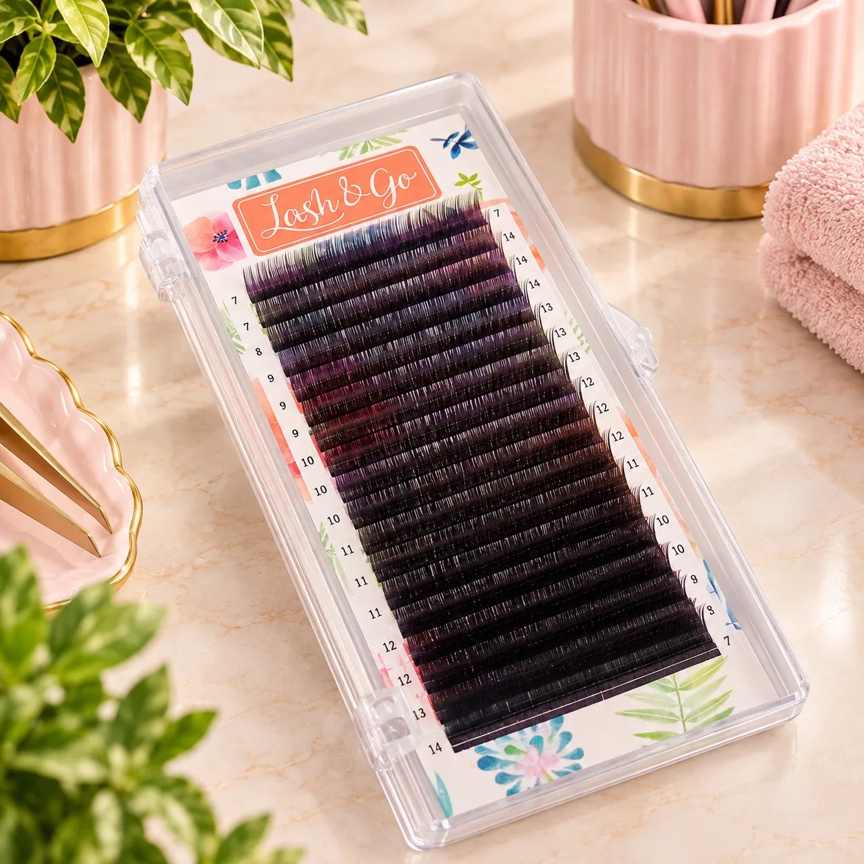 Ресницы Lash&Go Ombre (Фиолетовый, C, 0.10, 7-14 мм)