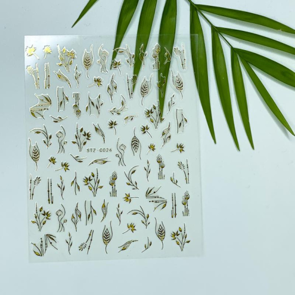 Наклейки STZ 12*7.5см (024, Золотой)