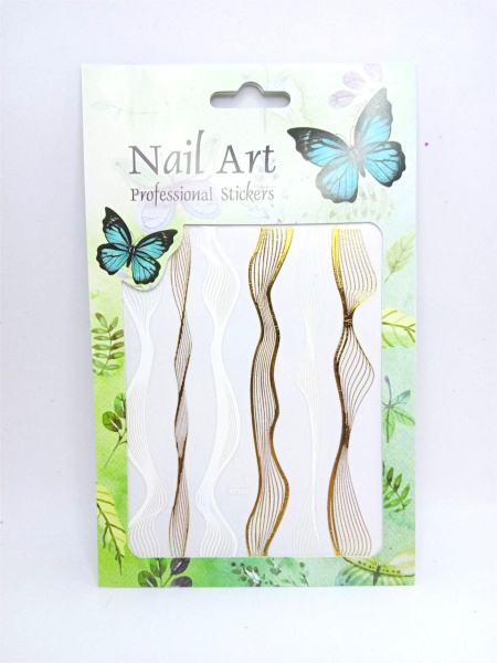 Наклейки 3D Волны   115*9см (Золотой)