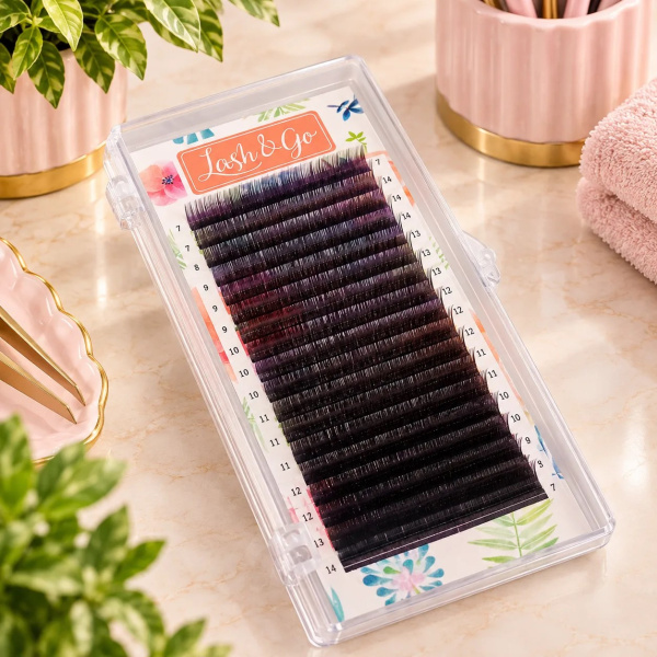 Ресницы Lash&Go Ombre (Фиолетовый, C, 0.10, 7-14 мм)