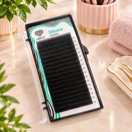 Ресницы LOVELY Silicone Black, 20 лент